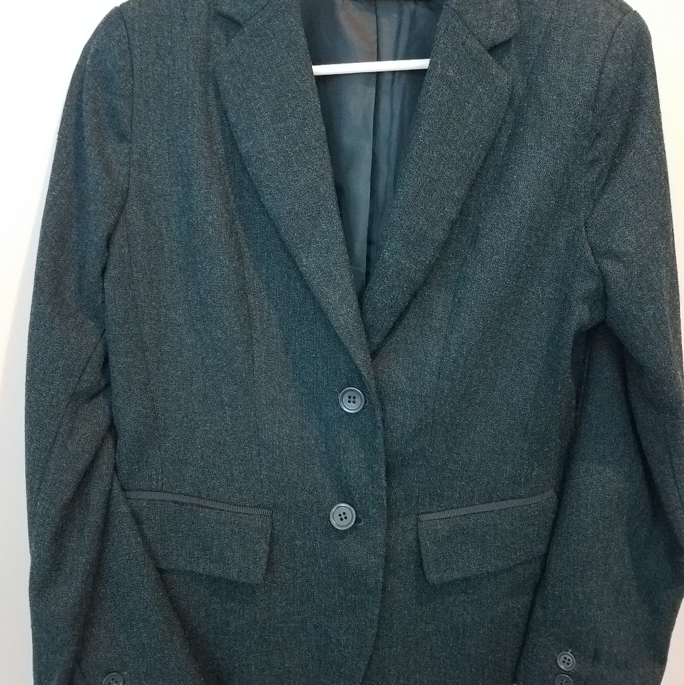 New York & Co Green and black heathered blazer.